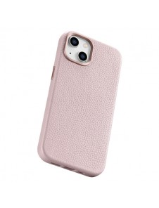 iCarer Litchi Premium Leather Case iPhone 14 Magnetic Leather Case with MagSafe Pink
