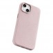iCarer Litchi Premium Leather Case iPhone 14 Magnetic Leather Case with MagSafe Pink