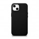 iCarer Litchi Premium Leather Case iPhone 14 Magnetic Leather Case with MagSafe Black