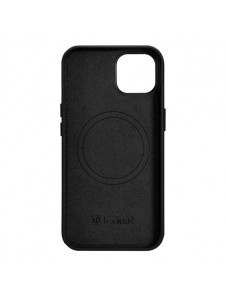 iCarer Litchi Premium Leather Case iPhone 14 Magnetic Leather Case with MagSafe Black