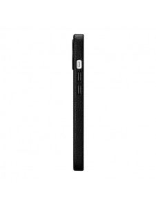 iCarer Litchi Premium Leather Case iPhone 14 Magnetic Leather Case with MagSafe Black