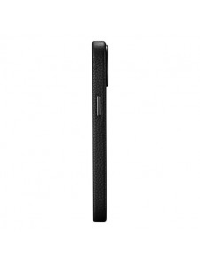 iCarer Litchi Premium Leather Case iPhone 14 Magnetic Leather Case with MagSafe Black