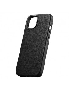 iCarer Litchi Premium Leather Case iPhone 14 Magnetic Leather Case with MagSafe Black