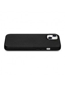 iCarer Litchi Premium Leather Case iPhone 14 Magnetic Leather Case with MagSafe Black