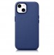 iCarer Case Leather cover for iPhone 14 case made of natural leather blue