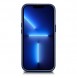 iCarer Case Leather cover for iPhone 14 case made of natural leather blue