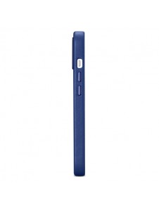 iCarer Case Leather cover for iPhone 14 case made of natural leather blue