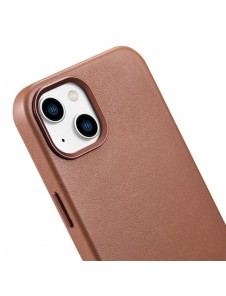 iCarer Case Leather Case Cover for iPhone 14 Brown