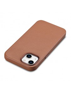iCarer Case Leather Case Cover for iPhone 14 Brown