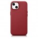 iCarer Case Leather cover case made of genuine leather for iPhone 14 red