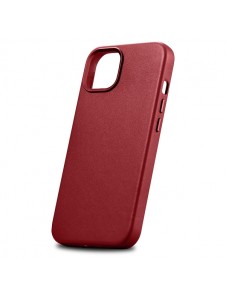 iCarer Case Leather cover case made of genuine leather for iPhone 14 red