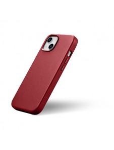 iCarer Case Leather cover case made of genuine leather for iPhone 14 red