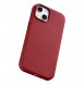 iCarer Case Leather cover case made of genuine leather for iPhone 14 red
