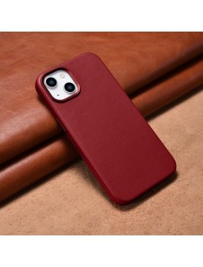 iCarer Case Leather cover case made of genuine leather for iPhone 14 red