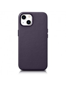 iCarer Case Leather Cover Case for iPhone 14 Dark Purple