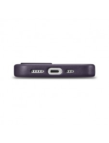 iCarer Case Leather Cover Case for iPhone 14 Dark Purple