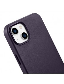 iCarer Case Leather Cover Case for iPhone 14 Dark Purple