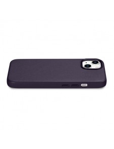 iCarer Case Leather Cover Case for iPhone 14 Dark Purple
