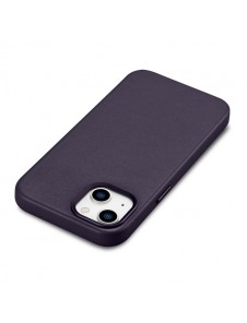iCarer Case Leather Cover Case for iPhone 14 Dark Purple