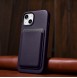 iCarer Case Leather Cover Case for iPhone 14 Dark Purple