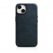 iCarer Oil Wax Premium Leather Case iPhone 14 Magnetic Leather Case with MagSafe Dark Blue