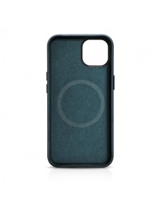 iCarer Oil Wax Premium Leather Case iPhone 14 Magnetic Leather Case with MagSafe Dark Blue