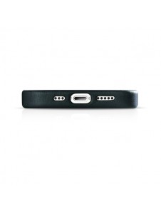 iCarer Oil Wax Premium Leather Case iPhone 14 Magnetic Leather Case with MagSafe Dark Blue