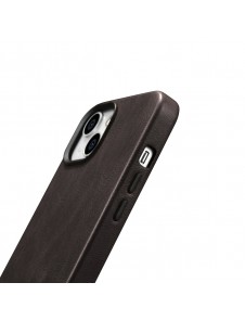 iCarer Oil Wax Premium Leather Case magnetic leather case iPhone 14 with MagSafe brown