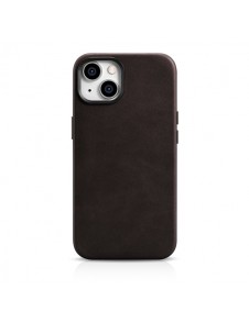 iCarer Oil Wax Premium Leather Case magnetic leather case iPhone 14 with MagSafe brown