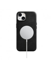 iCarer Oil Wax Premium Leather Case iPhone 14 Magnetic Leather Case with MagSafe Black