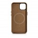 iCarer Oil Wax Premium Leather Case magnetic leather iPhone 14 case with MagSafe brown