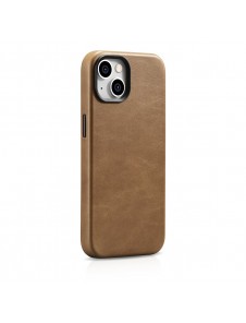 iCarer Oil Wax Premium Leather Case magnetic leather iPhone 14 case with MagSafe brown