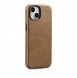 iCarer Oil Wax Premium Leather Case magnetic leather iPhone 14 case with MagSafe brown
