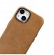 iCarer Oil Wax Premium Leather Case magnetic leather iPhone 14 case with MagSafe brown