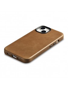 iCarer Oil Wax Premium Leather Case magnetic leather iPhone 14 case with MagSafe brown