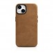 iCarer Oil Wax Premium Leather Case magnetic leather iPhone 14 case with MagSafe brown
