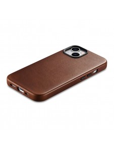iCarer Oil Wax Premium Leather Case magnetic leather case iPhone 14 with MagSafe brown