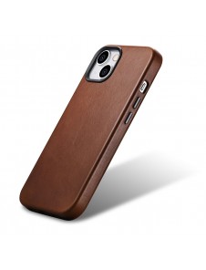 iCarer Oil Wax Premium Leather Case magnetic leather case iPhone 14 with MagSafe brown
