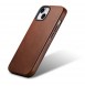 iCarer Oil Wax Premium Leather Case magnetic leather case iPhone 14 with MagSafe brown