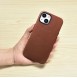 iCarer Oil Wax Premium Leather Case magnetic leather case iPhone 14 with MagSafe brown