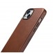 iCarer Oil Wax Premium Leather Case magnetic leather case iPhone 14 with MagSafe brown