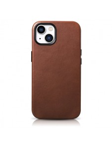 iCarer Oil Wax Premium Leather Case magnetic leather case iPhone 14 with MagSafe brown