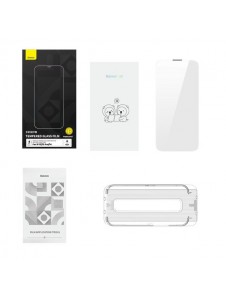 Baseus Tempered Glass for iPhone 14 / 13 Pro / 13 Full Screen with Speaker Cover 0.4mm + Mounting Kit