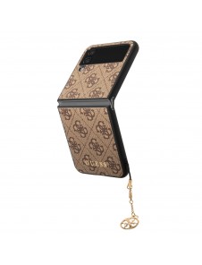 Guess 4G Charms Case for Samsung Galaxy Z Flip 4 Brown
