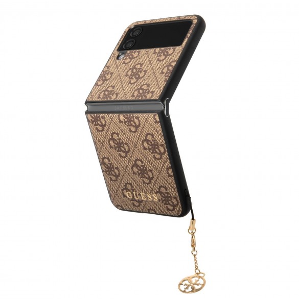 Guess 4G Charms Case for Samsung Galaxy Z Flip 4 Brown