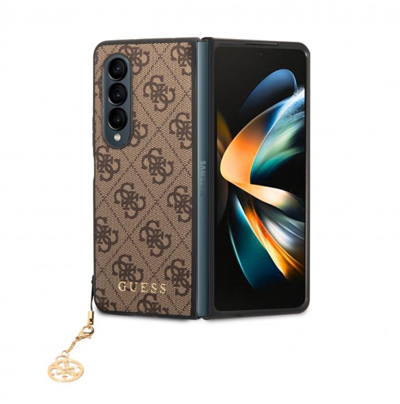 Guess 4G Charms Case for Samsung Galaxy Z Fold 4 Brown