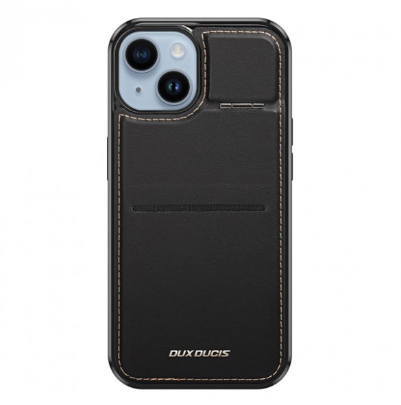 Case for iPhone 14 / iPhone 13 with MagSafe Wallet RFID Blocking Stand Dux Ducis Rafi Mag - Black
