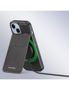 Case for iPhone 14 / iPhone 13 with MagSafe Wallet RFID Blocking Stand Dux Ducis Rafi Mag - Black