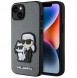 Karl Lagerfeld iPhone 14 6.1" hardcase silver/silver Saffiano Karl & Choupette