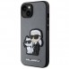 Karl Lagerfeld iPhone 14 6.1" hardcase silver/silver Saffiano Karl & Choupette